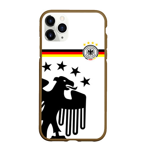 Чехол iPhone 11 Pro матовый Сборная Германии / 3D-Коричневый – фото 1