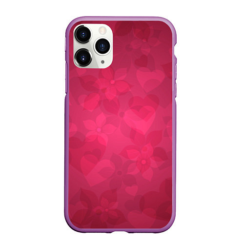 Чехол iPhone 11 Pro матовый Любовь и счастье / 3D-Фиолетовый – фото 1