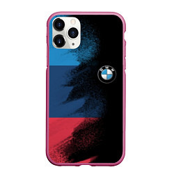 Чехол iPhone 11 Pro матовый BMW, цвет: 3D-малиновый