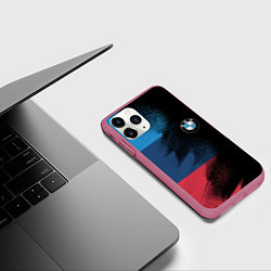 Чехол iPhone 11 Pro матовый BMW, цвет: 3D-малиновый — фото 2