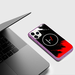 Чехол iPhone 11 Pro матовый 21 Pilots: Black & Red, цвет: 3D-фиолетовый — фото 2