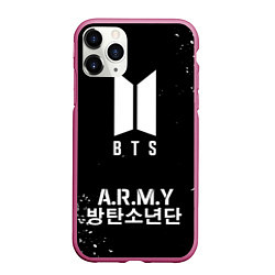 Чехол iPhone 11 Pro матовый BTS ARMY, цвет: 3D-малиновый