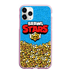 Чехол iPhone 11 Pro матовый Brawl Stars: Blue Style, цвет: 3D-розовый