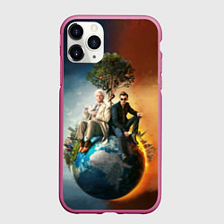 Чехол iPhone 11 Pro матовый Good Omens, цвет: 3D-малиновый