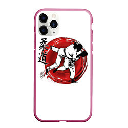 Чехол iPhone 11 Pro матовый Judo: Japan, цвет: 3D-малиновый