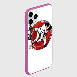 Чехол iPhone 11 Pro матовый Judo: Japan, цвет: 3D-фиолетовый — фото 2