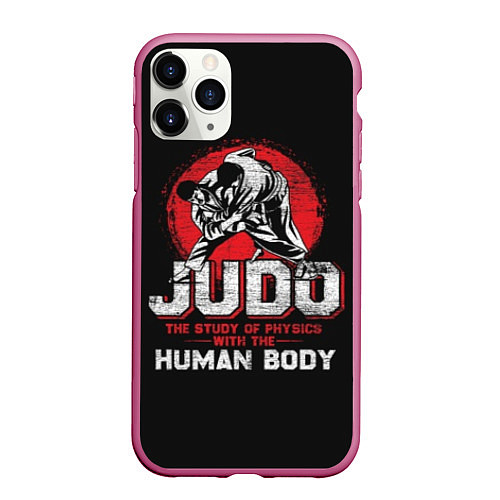 Чехол iPhone 11 Pro матовый Judo: Human Body / 3D-Малиновый – фото 1