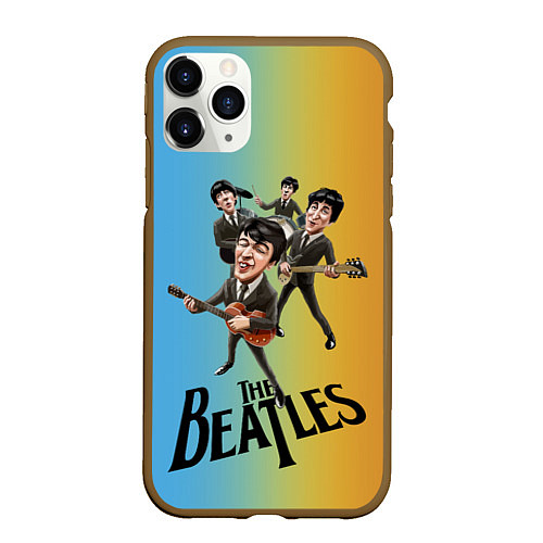 Чехол iPhone 11 Pro матовый The Beatles - world legend / 3D-Коричневый – фото 1