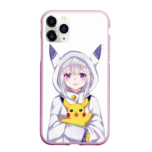 Чехол iPhone 11 Pro матовый My Pika / 3D-Розовый – фото 1