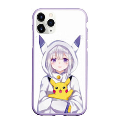 Чехол iPhone 11 Pro матовый My Pika, цвет: 3D-светло-сиреневый