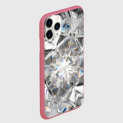 Чехол iPhone 11 Pro матовый Бриллиантовый калейдоскоп, цвет: 3D-малиновый — фото 2