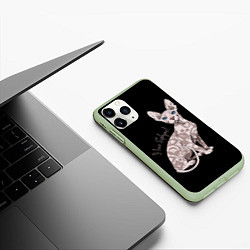 Чехол iPhone 11 Pro матовый I Love Sphynx!, цвет: 3D-салатовый — фото 2