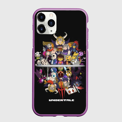 Чехол iPhone 11 Pro матовый Undertale / 3D-Фиолетовый – фото 1