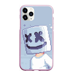 Чехол iPhone 11 Pro матовый Marshmello Pixel, цвет: 3D-розовый