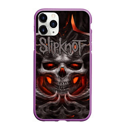 Чехол iPhone 11 Pro матовый Slipknot: Hell Skull, цвет: 3D-фиолетовый