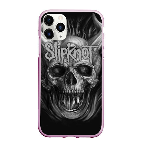 Чехол iPhone 11 Pro матовый Slipknot: Devil Skull / 3D-Розовый – фото 1