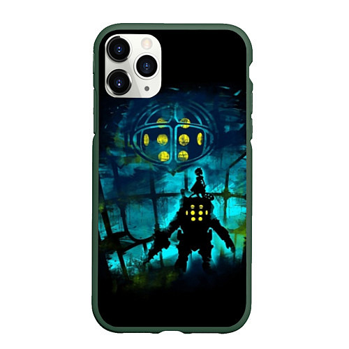 Чехол iPhone 11 Pro матовый BioShock / 3D-Темно-зеленый – фото 1