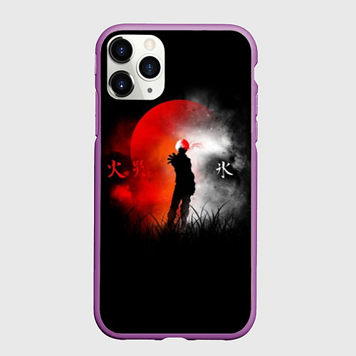 Чехол iPhone 11 Pro матовый Лед и огонь Ice and Fire / 3D-Фиолетовый – фото 1