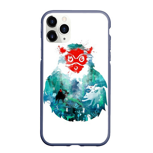 Чехол iPhone 11 Pro матовый Princess Mononoke / 3D-Серый – фото 1