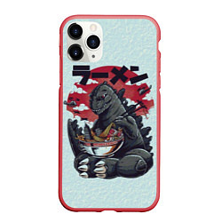 Чехол iPhone 11 Pro матовый Blue Godzilla, цвет: 3D-красный