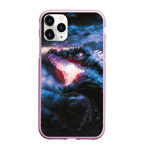 Чехол iPhone 11 Pro матовый Годзилла / 3D-Розовый – фото 1