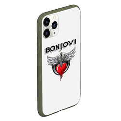 Чехол iPhone 11 Pro матовый Bon Jovi, цвет: 3D-темно-зеленый — фото 2