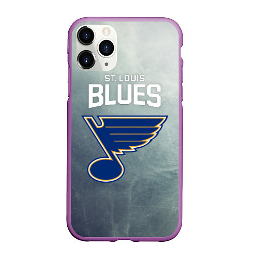 Чехол iPhone 11 Pro матовый St Louis Blues / 3D-Фиолетовый – фото 1
