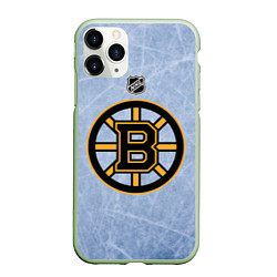 Чехол iPhone 11 Pro матовый Boston Bruins: Hot Ice, цвет: 3D-салатовый