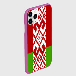Чехол iPhone 11 Pro матовый Беларусь флаг, цвет: 3D-фиолетовый — фото 2