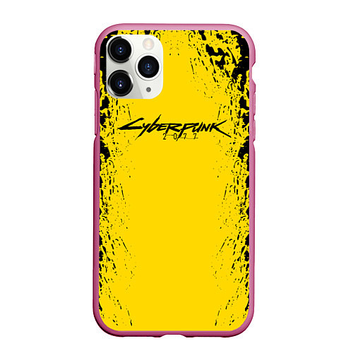 Чехол iPhone 11 Pro матовый Cyberpunk 2077 Samurai logo / 3D-Малиновый – фото 1