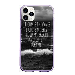 Чехол iPhone 11 Pro матовый Bring Me The Horizon - it comes in waves, цвет: 3D-светло-сиреневый