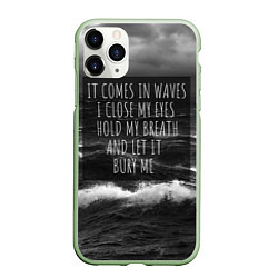 Чехол iPhone 11 Pro матовый Bring Me The Horizon - it comes in waves, цвет: 3D-салатовый