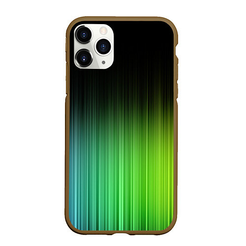 Чехол iPhone 11 Pro матовый Неоновые полосы - Минимализм / 3D-Коричневый – фото 1