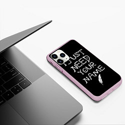 Чехол iPhone 11 Pro матовый Your name, цвет: 3D-розовый — фото 2