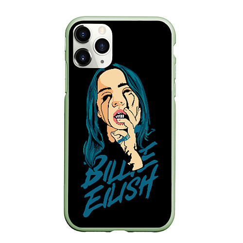 Чехол iPhone 11 Pro матовый Billie Eilish / 3D-Салатовый – фото 1