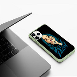 Чехол iPhone 11 Pro матовый Billie Eilish, цвет: 3D-салатовый — фото 2