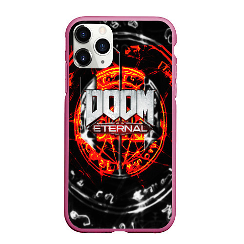 Чехол iPhone 11 Pro матовый DOOM ETERNAL / 3D-Малиновый – фото 1