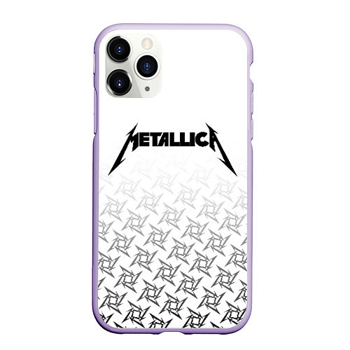 Чехол iPhone 11 Pro матовый METALLICA / 3D-Светло-сиреневый – фото 1