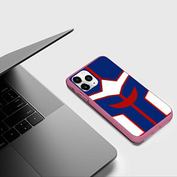 Чехол iPhone 11 Pro матовый ALL MIGHT MY HERO ACADEMIA MHA МОЯ ГЕРОЙСКАЯ АКАДЕ, цвет: 3D-малиновый — фото 2