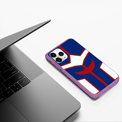 Чехол iPhone 11 Pro матовый ALL MIGHT MY HERO ACADEMIA MHA МОЯ ГЕРОЙСКАЯ АКАДЕ, цвет: 3D-фиолетовый — фото 2