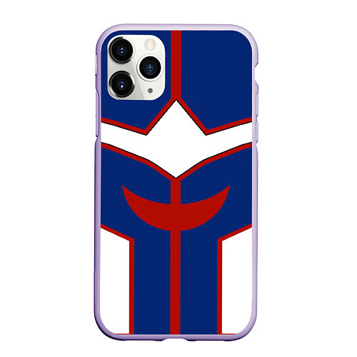 Чехол iPhone 11 Pro матовый ALL MIGHT MY HERO ACADEMIA MHA МОЯ ГЕРОЙСКАЯ АКАДЕ / 3D-Светло-сиреневый – фото 1