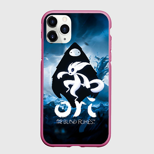Чехол iPhone 11 Pro матовый Ori logo game / 3D-Малиновый – фото 1