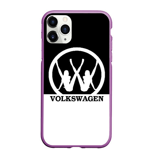 Чехол iPhone 11 Pro матовый Volkswagen girls / 3D-Фиолетовый – фото 1