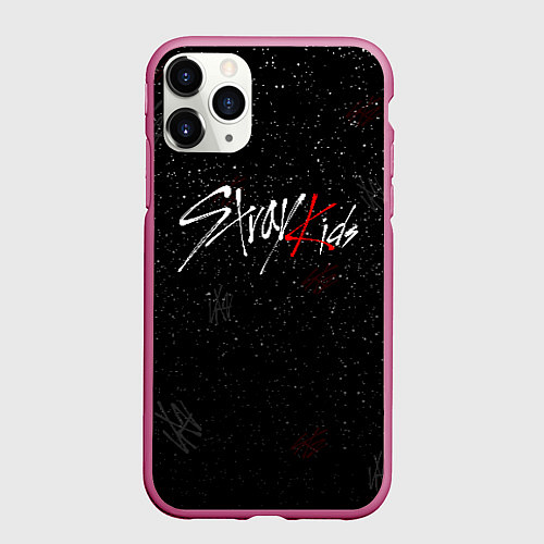 Чехол iPhone 11 Pro матовый STRAY KIDS / 3D-Малиновый – фото 1