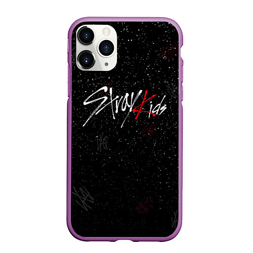 Чехол iPhone 11 Pro матовый STRAY KIDS / 3D-Фиолетовый – фото 1