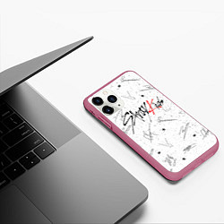 Чехол iPhone 11 Pro матовый STRAY KIDS АВТОГРАФЫ, цвет: 3D-малиновый — фото 2