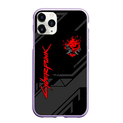 Чехол iPhone 11 Pro матовый Cyberpunk 2077: Grey Samurai, цвет: 3D-светло-сиреневый