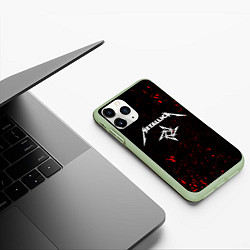 Чехол iPhone 11 Pro матовый METALLICA, цвет: 3D-салатовый — фото 2