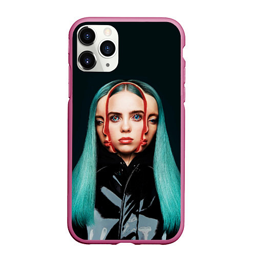 Чехол iPhone 11 Pro матовый BILLIE EILISH / 3D-Малиновый – фото 1