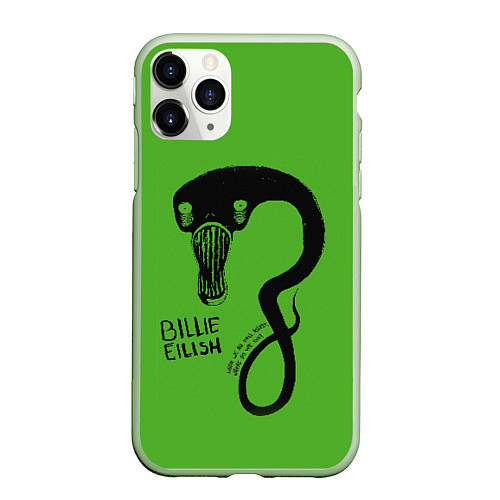 Чехол iPhone 11 Pro матовый BILLIE EILISH / 3D-Салатовый – фото 1